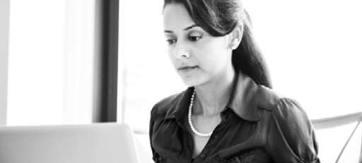 Young woman working on a laptop